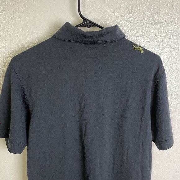 Vintage Swobo Merino Polo Shirt Small Mens Gray Short Sleeve Knit Cycling *Holes - Picture 8 of 11